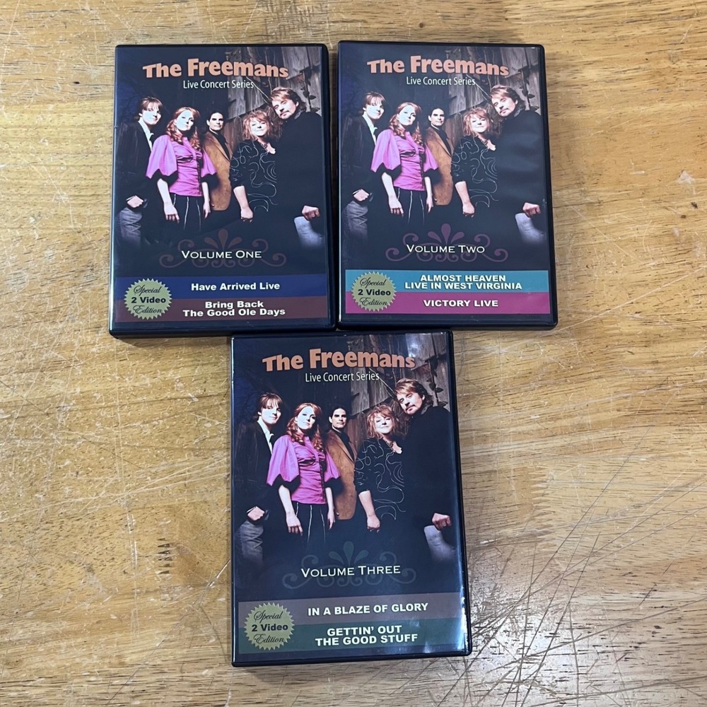 The Freemans Live Concert Series DVD Set Vol 1-3 Southern Gospel Vtg Style